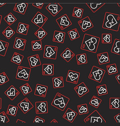 Line Heart Rate Icon Isolated Seamless Pattern