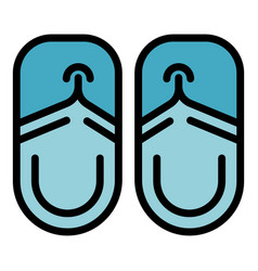 Water Slippers Icon Flat