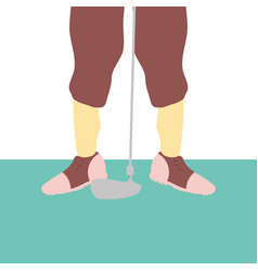 Golf Player Feet With Stick