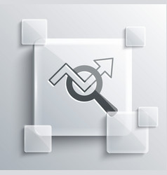 Grey Magnifying Glass And Data Analysis Icon