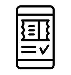 Online Ticket Icon Outline Style