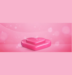 Pink Heart Shaped Product Podium Mockup