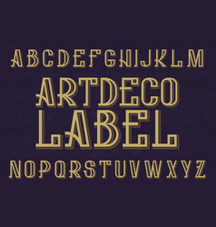 Artdeco Label Typeface Retro Font Isolated