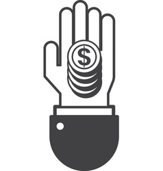 Hand And Money In Minimal Style