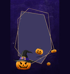 Jack Olantern Frame On Purple Background