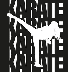 Karate Text And Silhouette