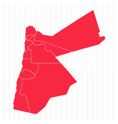 States Map Of Jordan With Detailed Borders