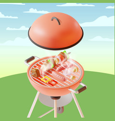 3d Bbq Party Invitation Placard Empty Mockup