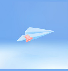 3d Cartoon Paper Airplane With Bell Email