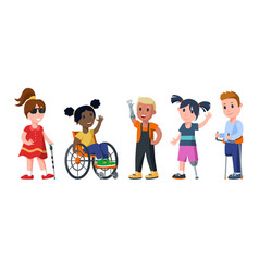 Cartoon Kids With Physical Disabilities