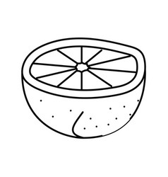 Cut Juicy Orange Line Icon