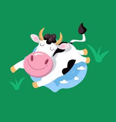 Cute Funny Cow Lying On Pillow