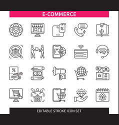 Ecommerce Editable Stroke Icon Set