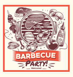 Sketch Bbq Hand Drawn Barbecue Grilled Food Ribs