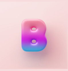 3d Colorful Gradient Letter B On A Light