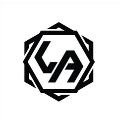 La Logo Monogram Hexagon Shape With Geometric