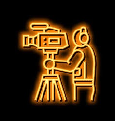 Videographer Business Neon Glow Icon