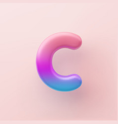 3d Colorful Gradient Letter C On A Light