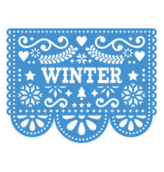 Papel Picado Winter Design With Snowflakes