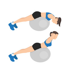 Woman Doing Stability Or Swiss Ball Back