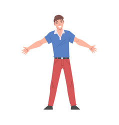 Cheerful Man Standing With His Arms Outstretched