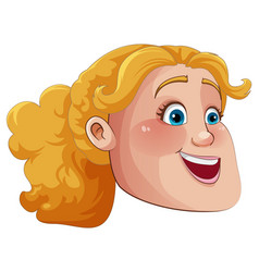 Chubby Woman Face Cartoon Character