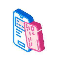 Credit Card Phone Bank Payment Isometric Icon