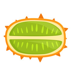 Cutted Half Kiwano Icon Cartoon Eco