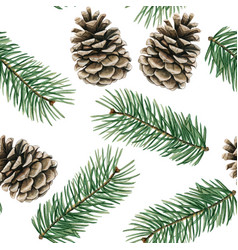 Elegant Watercolor Christmas Pinecones And Pine