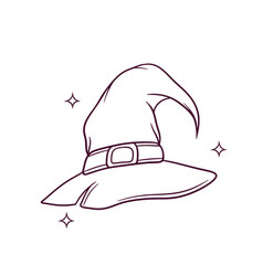 Hand Drawn Witch Hat Doodle Sketch