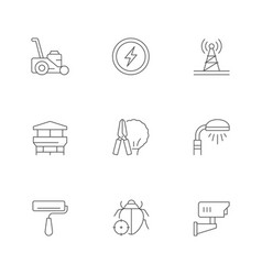 Set Line Icons Of House Service