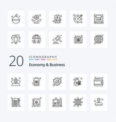 20 Economy And Business Line Icon Pack Like Money