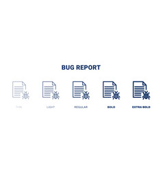 Bug Report Icon Thin Light Regular Bold Black Bug