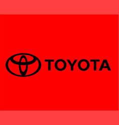 Toyota Logo Brand Car Symbol With Name Black