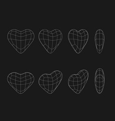 3d Wireframe Heart Isolated Virtual Reality