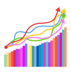 Colorful Bar Graph Growth And Up Arrows