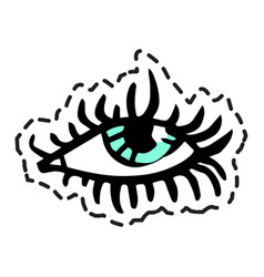 Female Eye With Long Extended Eyelashes Sticker