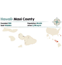 Map Maui County In Hawaii