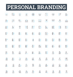 Personal Branding Line Icons Set Self