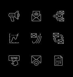 Set Line Icons Of Email Marketing