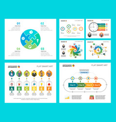 Colorful Business Planning Infographic Charts Set