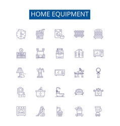 Home Equipment Line Icons Signs Set Design