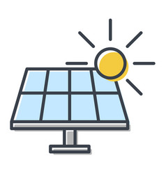 Isolated Icon Of Solar Battery And Sun