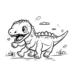 Dinosaur Cartoon Cute Stegosaurus Doodle