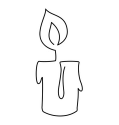 Hand Drawn One Line Burning Candle Icon