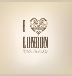 I Love London Lettering With Floral Heart Shape