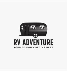 Vintage Retro Rv Camper Van Logo Icon Template