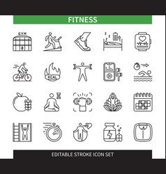 Fitness Editable Stroke Icon Set