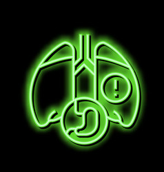 Lung Or Breathing Problems Neon Glow Icon