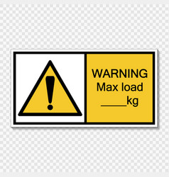 Symbol Warning Max Load Kgsign Label On